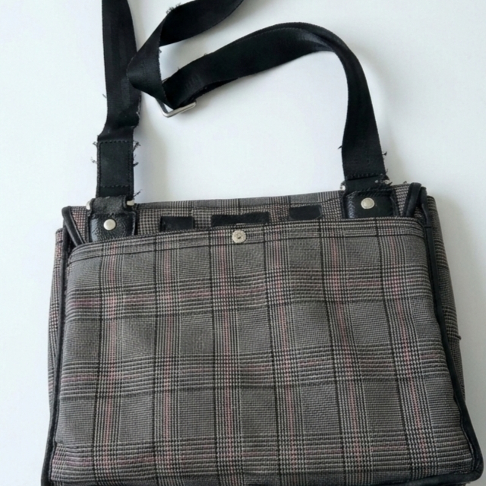 FOSSIL Mercer East West Messenger Briefcase Plaid - Picture 3 of 3
